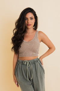 Just Breathe Washed Ribbed Bralette- 3 colors