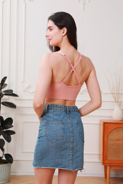 Soft Whisper: Seamless Ribbed Lace Trim Bralette