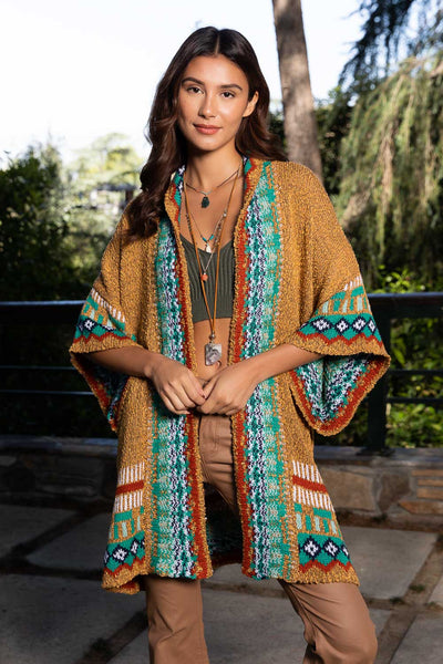 Kachina Tapestry Knit Cardigan Ruana