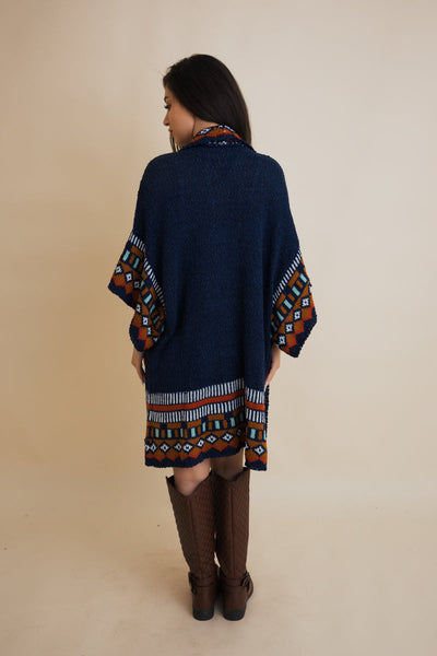 Kachina Style Tapestry Knit Ruana