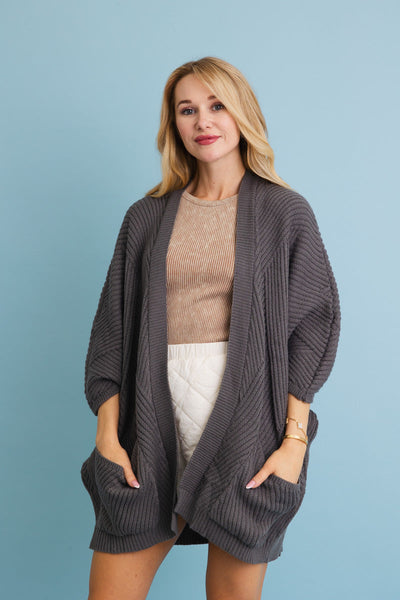 Ribbed Open-Front Knit Cardigan - 5 colors