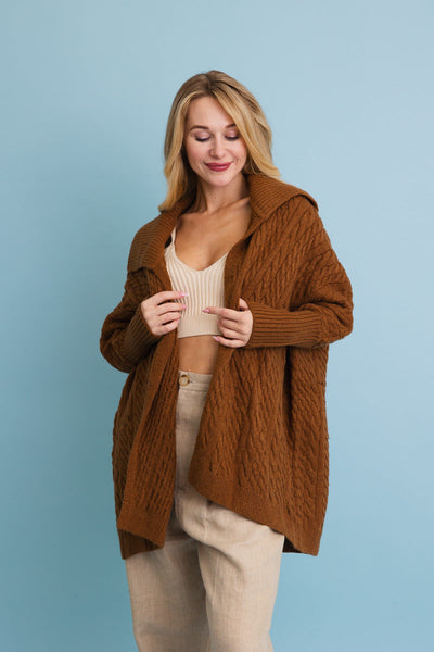 Chunky Cable Knit Oversized Cardigan (4 Colors)