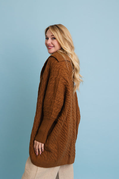 Chunky Cable Knit Oversized Cardigan (4 Colors)