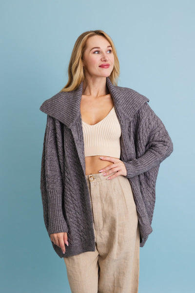 Chunky Cable Knit Oversized Cardigan (4 Colors)