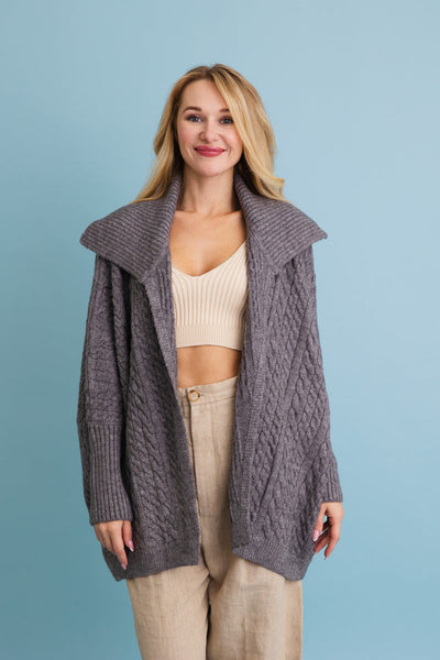 Chunky Cable Knit Oversized Cardigan (4 Colors)