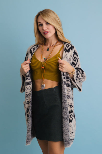 Aztec Soft Knit cardigan with Tribal Print (3 colors)