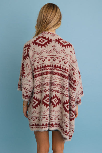 Aztec Soft Knit cardigan with Tribal Print (3 colors)