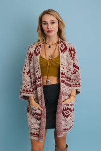 Aztec Soft Knit cardigan with Tribal Print (3 colors)