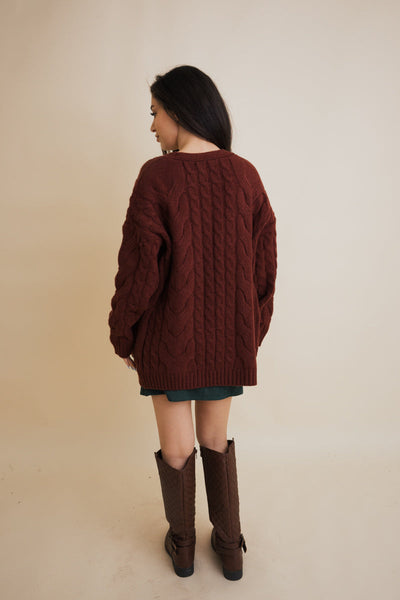 Dreamy Days Cable Knit Open Cardigan