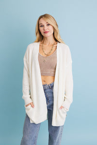 Cozy Open-Front Waffle Knit Cardigan (5 colors)