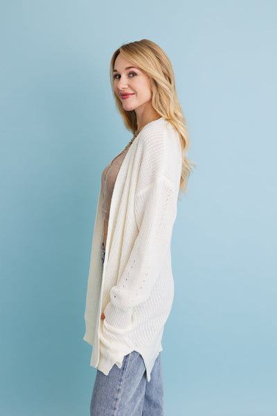 Cozy Open-Front Waffle Knit Cardigan (5 colors)