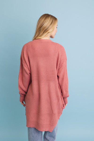 Cozy Open-Front Waffle Knit Cardigan (5 colors)