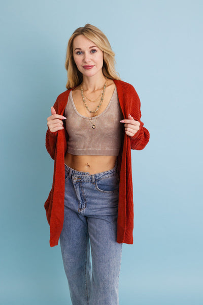 Cozy Open-Front Waffle Knit Cardigan (5 colors)