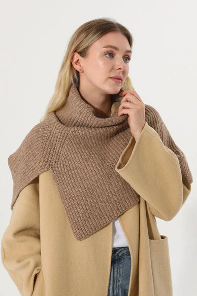 Ribbed Knit Multi‑Use Turtleneck Neck Warmer Shoulder Wrap Leto Collection