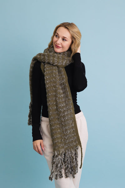 Ultra Soft Chenille Tassel Scarf (3 colors)