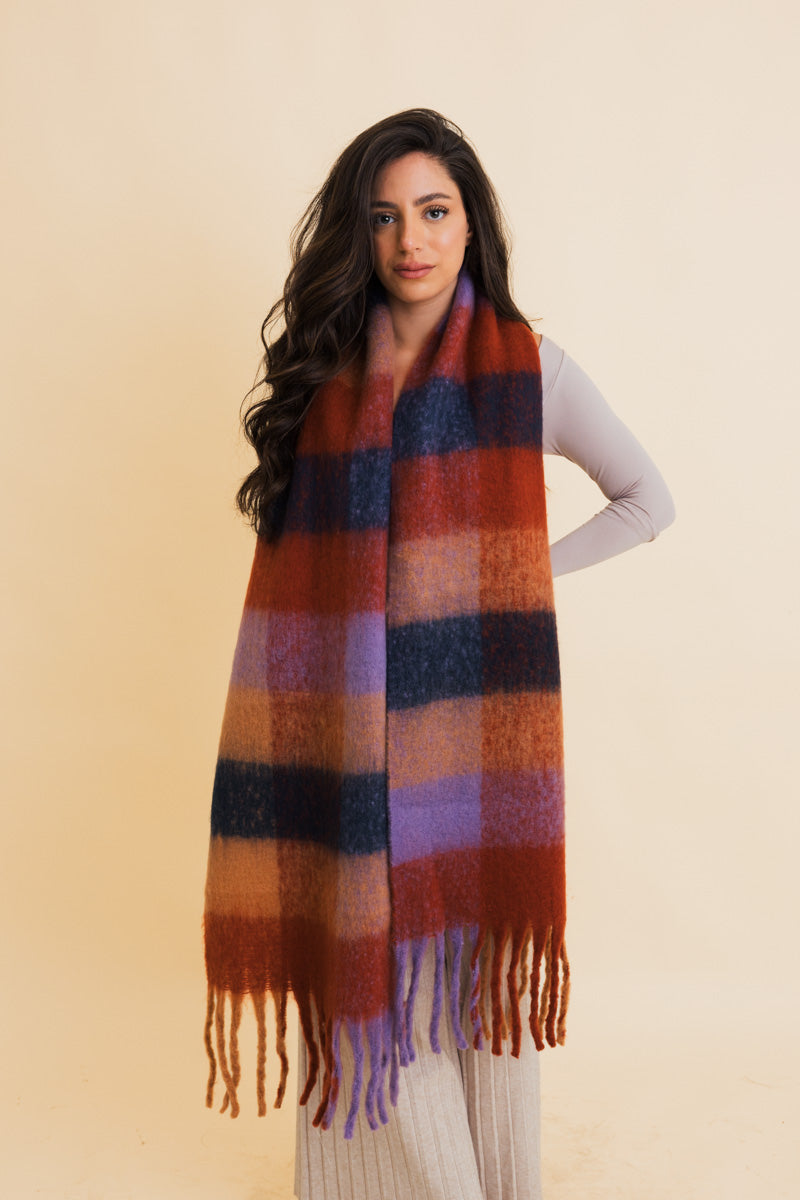Cozy Breeze Oversized Fringe Scarf - 6 colors