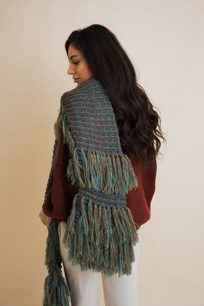 Fluffy Knit Fringe Winter Scarf