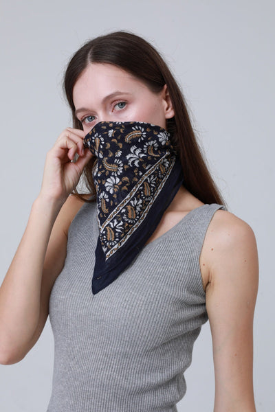 Printed Square Bandanas – Versatile Hair & Neck Scarf Set 🌸🧣
