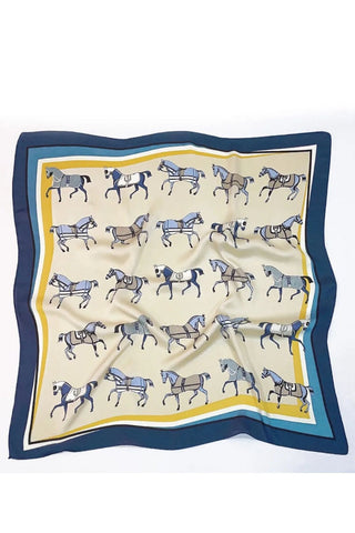 Equestrian Print Bandana – Luxe Silk-Style Horse Scarf 🐎🧣