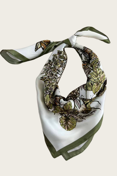 Butterfly Floral Silky Bandana - Double-Sided Design 🦋🌸