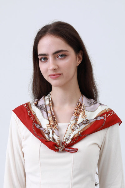 Chain Print Silky Bandana – Vintage Rope Design Headscarf 🔗🧣