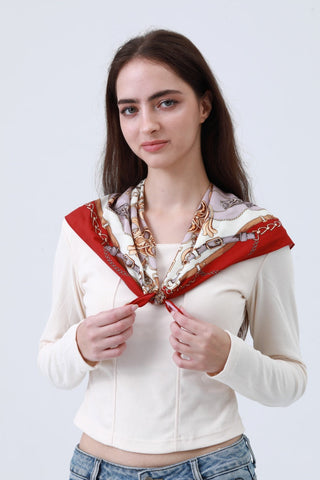Chain Print Silky Bandana – Vintage Rope Design Headscarf 🔗🧣