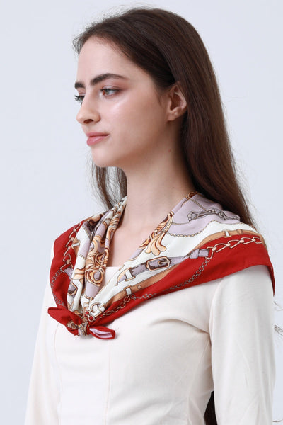 Chain Print Silky Bandana – Vintage Rope Design Headscarf 🔗🧣