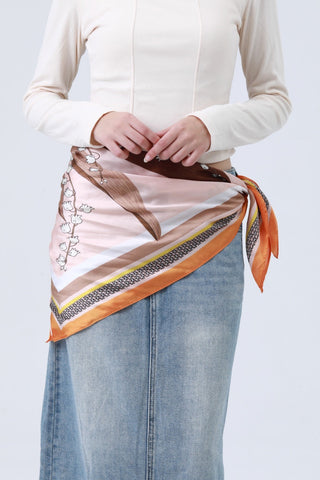 Lily of the Valley Silky Bandana - Floral Elegance Scarf 🌿🌸