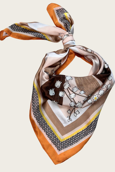 Lily of the Valley Silky Bandana - Floral Elegance Scarf 🌿🌸
