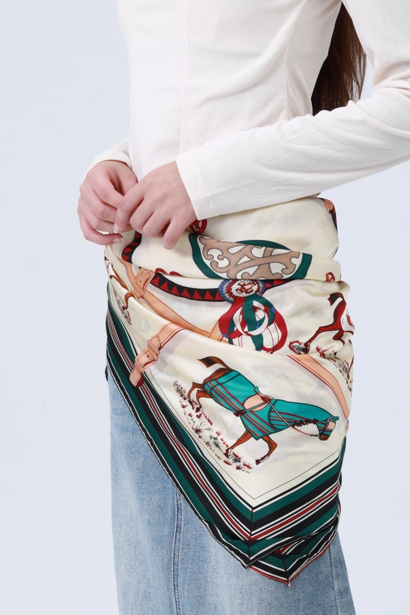 Galloping Horses Bandana - Equestrian Print Scarf 🐎🧣