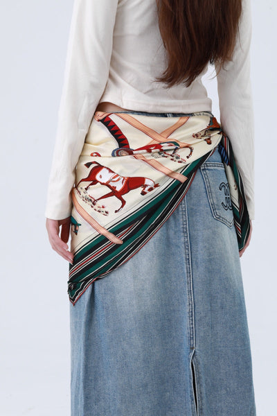 Galloping Horses Bandana - Equestrian Print Scarf 🐎🧣