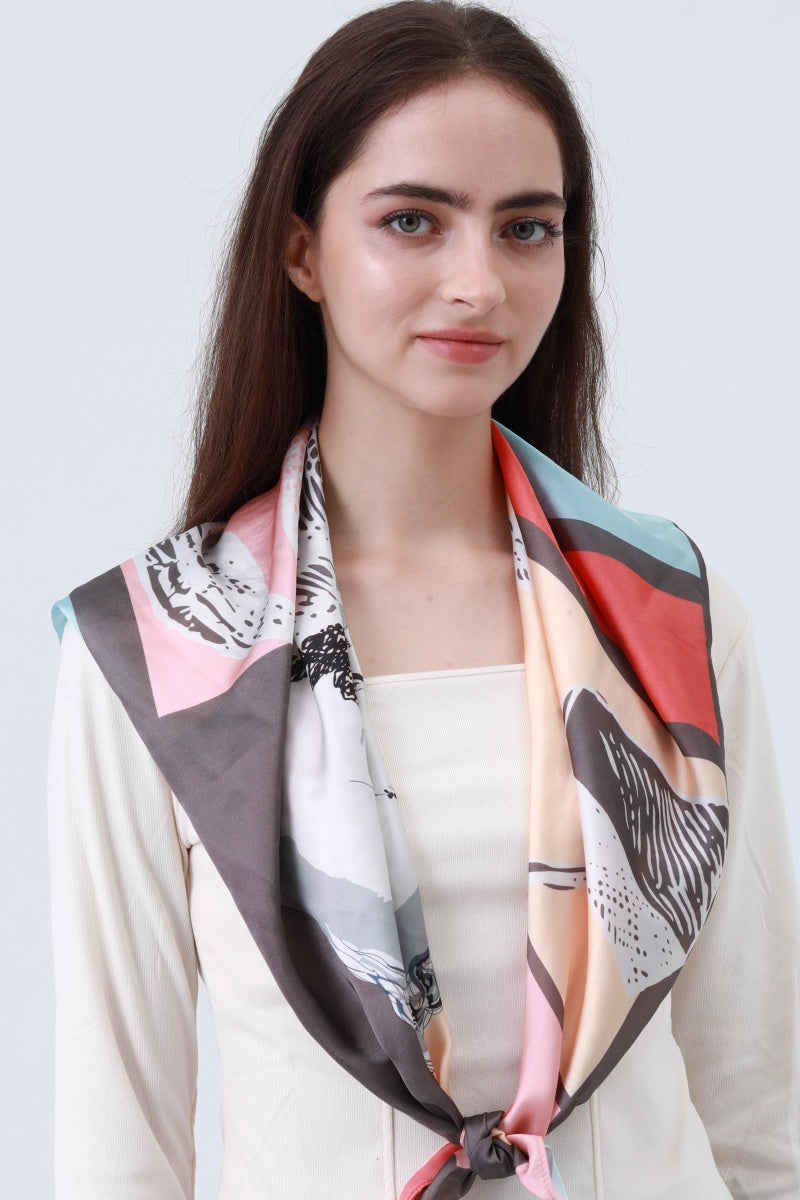 Equestrian Print Silk Scarf – Classic Horse Design 🐎🧣