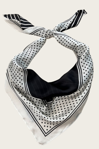 Striped Dot Silky Bandana – Multi-Way Style Scarf 🌞🧣