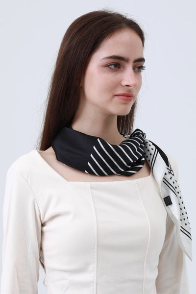 Striped Dot Silky Bandana – Multi-Way Style Scarf 🌞🧣