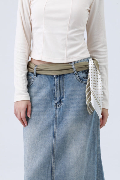 Striped Dot Silky Bandana – Multi-Way Style Scarf 🌞🧣