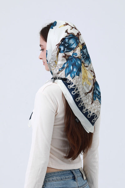 Magnolia Bloom Bandana - Floral Silk Scarf 🌸🧣