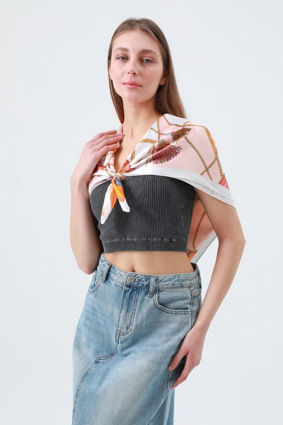 Silky Smooth Printed Square Scarf – Soft & Versatile Neckwear ✨🧣