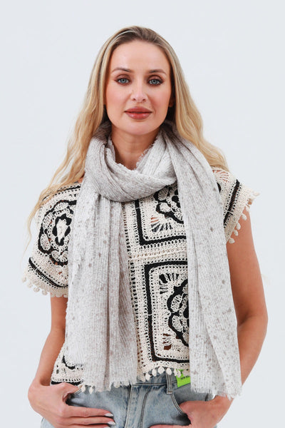 Tie-Dye Ribbed Oblong Scarf – Fringed & Artistic Wrap 🎨🧣