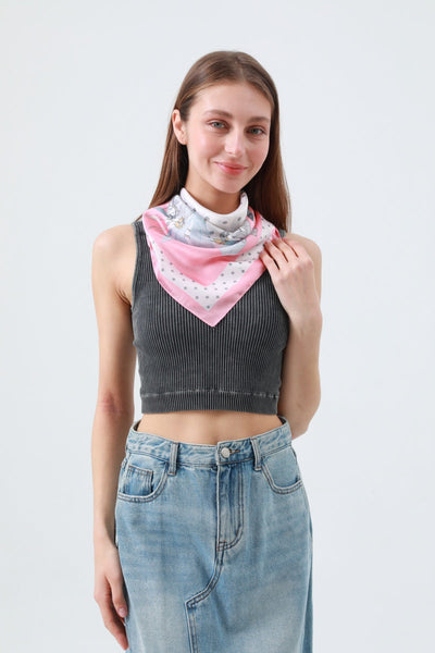 Delicate Bellflower Print Bandana – Square Style Neckwear 🔔🧣