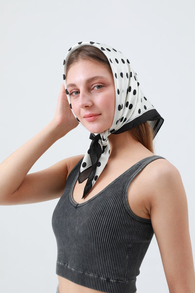New Stylish Polka Dot Bandana Set – Spring Summer Scarf Collection ⚪🔵