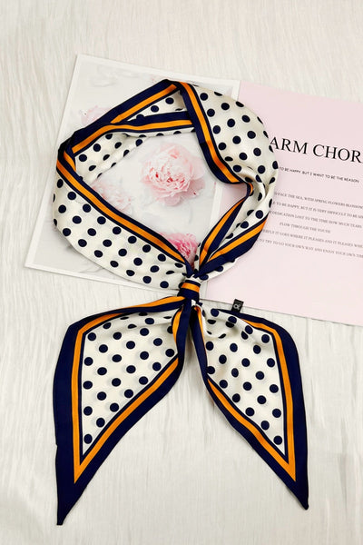 Polka Dot Satin Silky Skinny Scarf