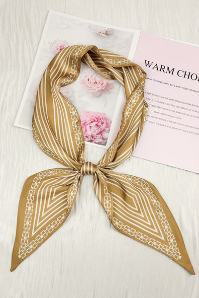 Parisian Chain Stripe Satin Silky Skinny Scarf 🌹  2 colors