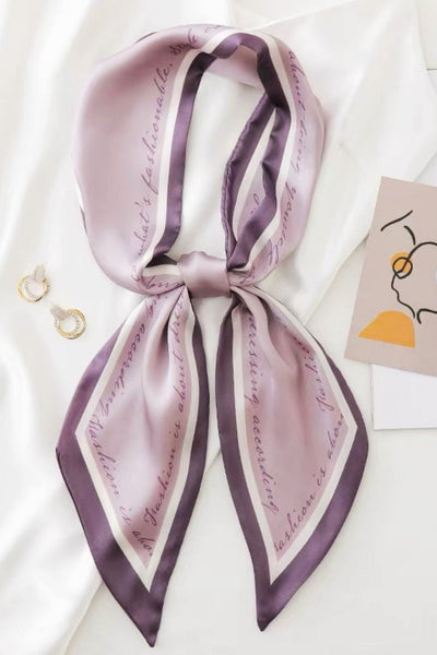 Words to Wear: Fashion Quote Print Satin Silky Scarf