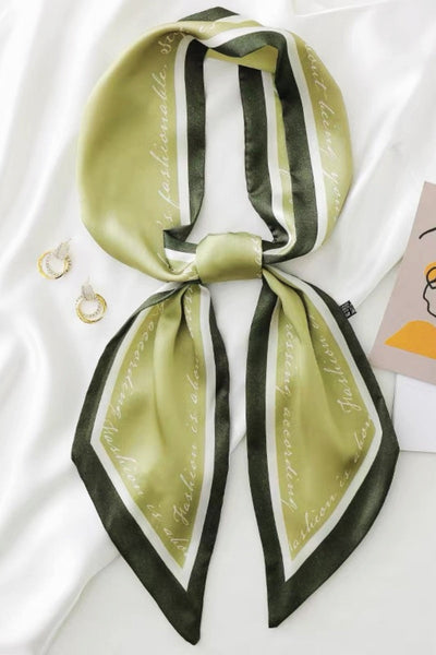 Words to Wear: Fashion Quote Print Satin Silky Scarf