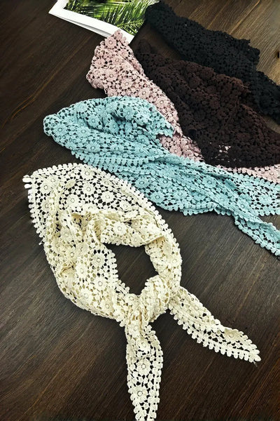 Boho Crochet Lace Head Scarf – 5 colors