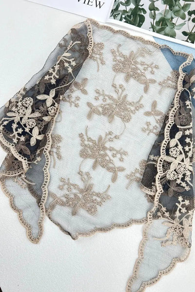 Sheer Floral Lace Headscarf - 2 colors