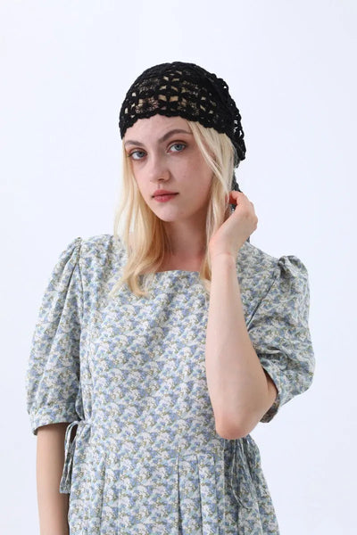 Hollow Out Floral Knit Crochet Scarf – 3 colors