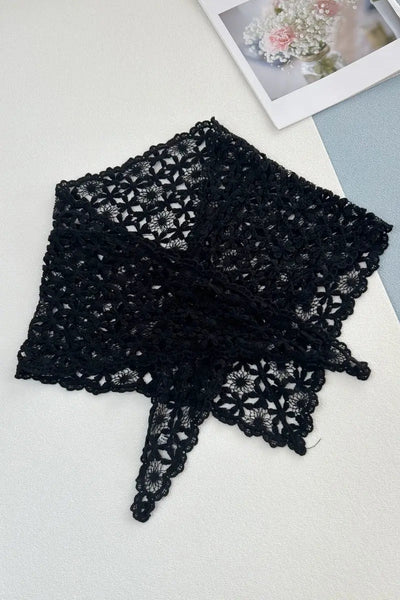 Hollow Out Floral Knit Crochet Scarf – 3 colors