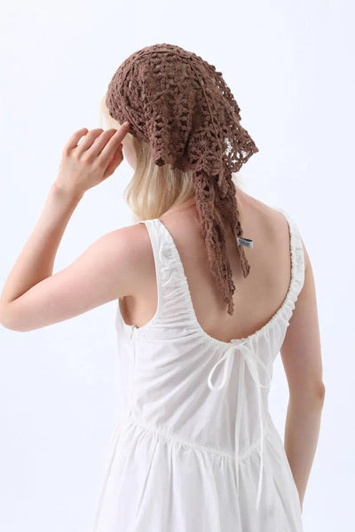 Hollow Out Floral Knit Crochet Scarf – 3 colors