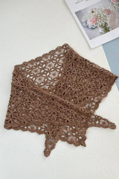 Hollow Out Floral Knit Crochet Scarf – 3 colors